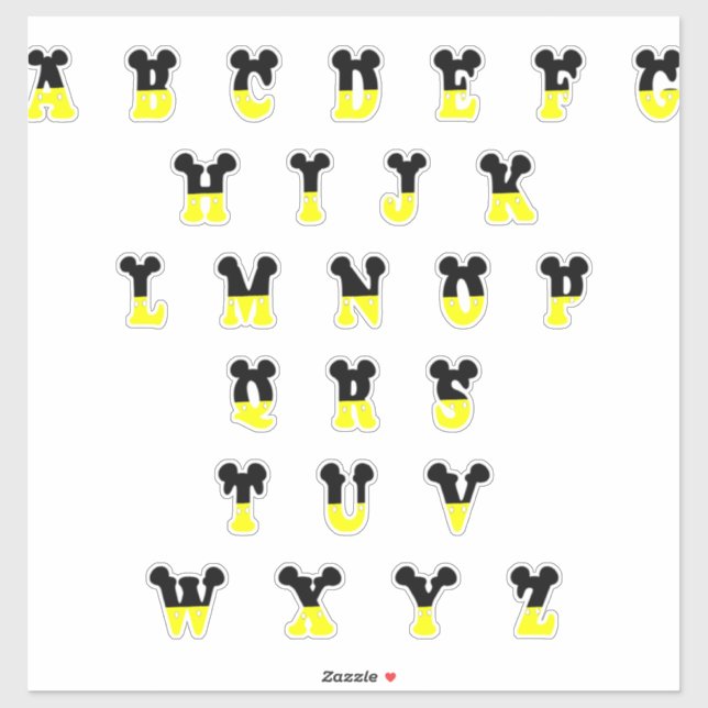 Decorative Disney Alphabet (Sheet)