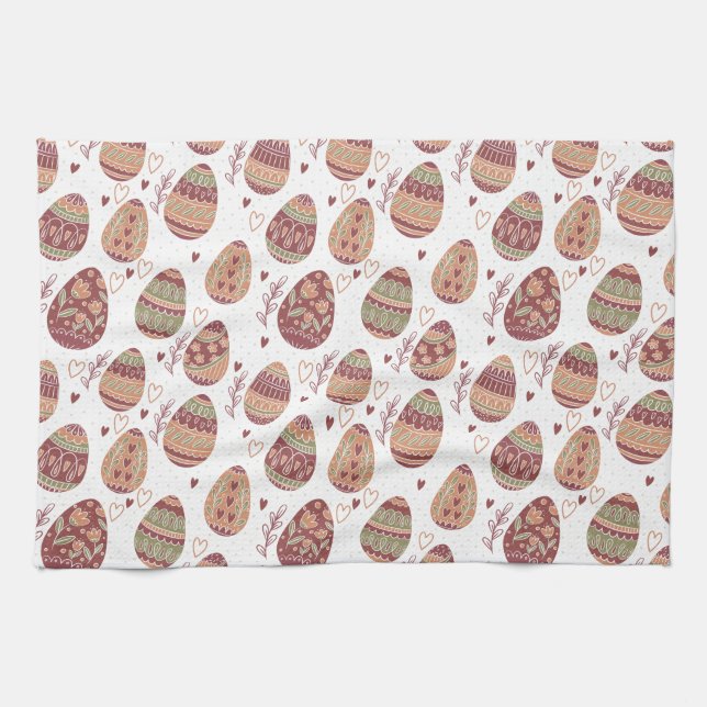 Decorative Easter Eggs Pattern | Kitchen Towel (Horizontal)