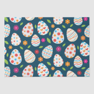 Decorative Easter Eggs with Flowers and Leaves Tissue Paper