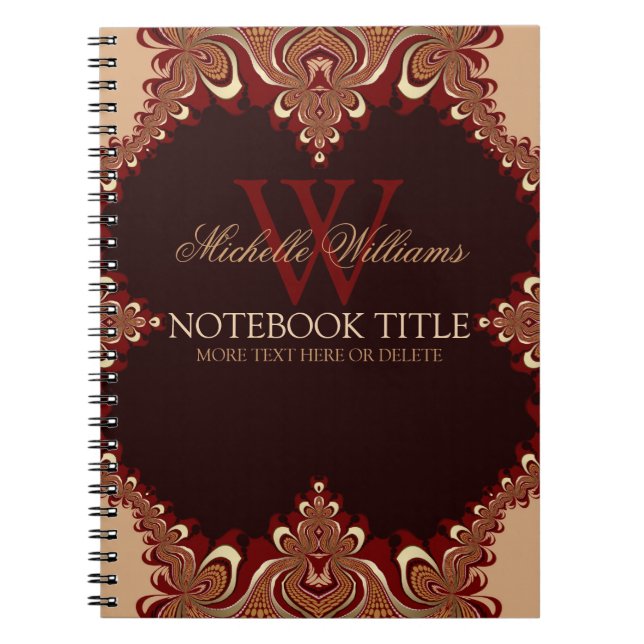 Decorative Elegance Earthy Swirls Notebook (Front)