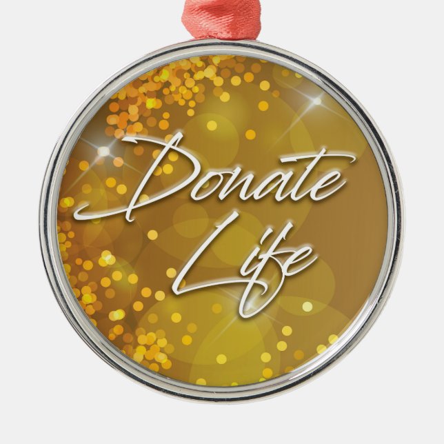 Decorative Elegant Gold Christmas Donate Life Metal Tree Decoration (Front)
