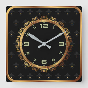Decorative elegant square wall clock