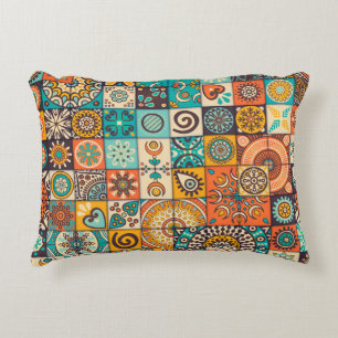 Decorative Elements: Vintage Hand-Drawn Pattern Cushion