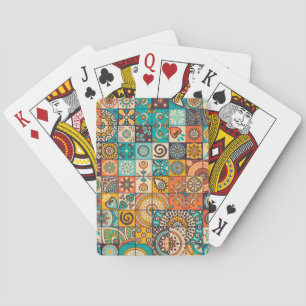 Decorative Elements: Vintage Hand-Drawn Pattern Playing Cards