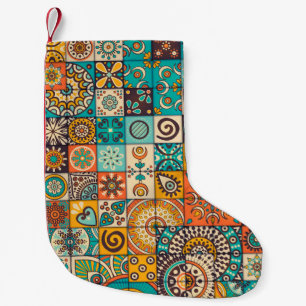 Decorative Elements: Vintage Hand-Drawn Pattern Small Christmas Stocking