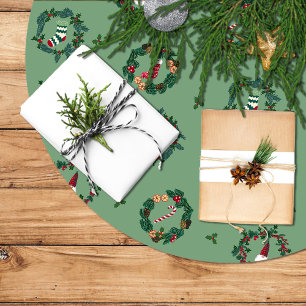 Decorative elements within Christmas crowns Brushed Polyester Tree Skirt