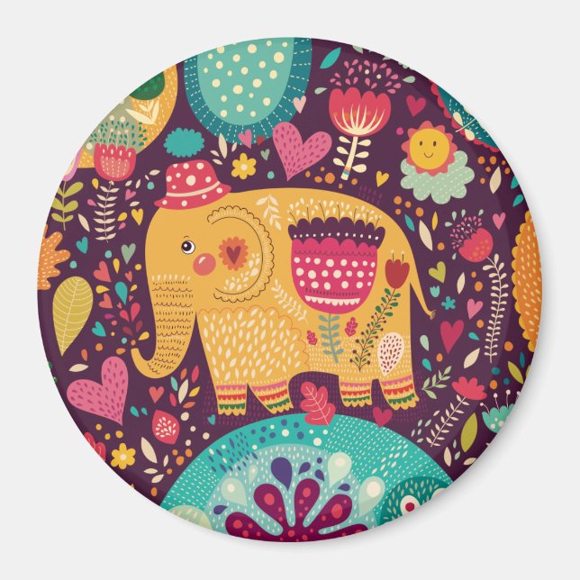 Decorative Elephant Magnet (Front)