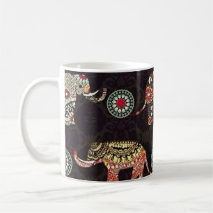 Decorative Elephant Pattern Mug
