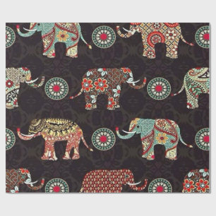 Decorative Elephant Pattern Wrapping Paper