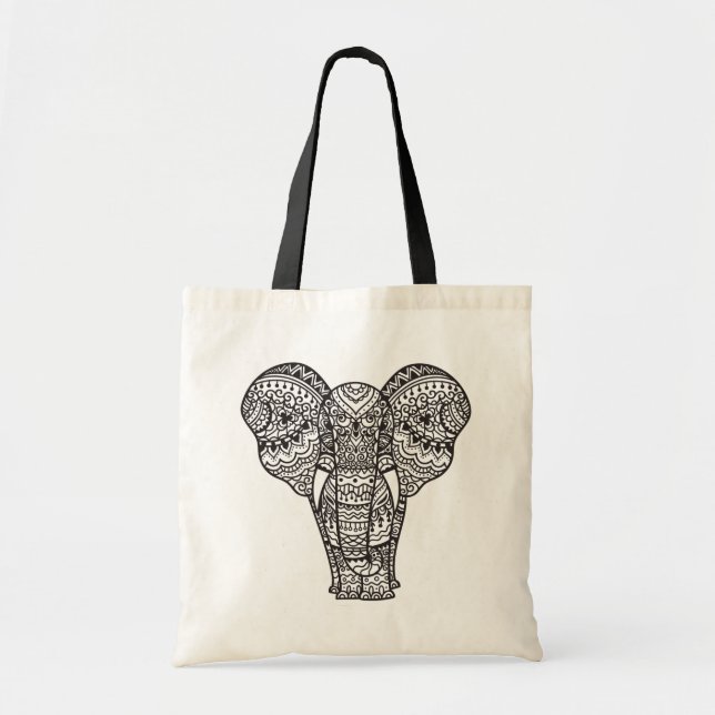 Decorative Elephant Style Tote Bag (Front)