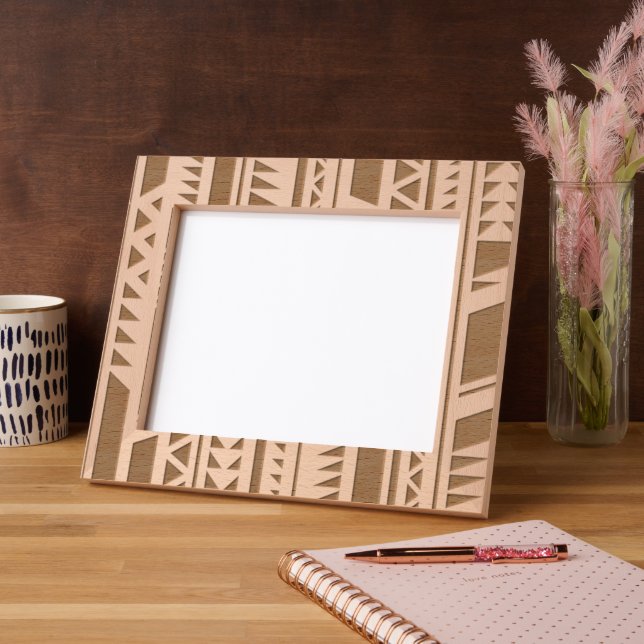 Decorative engraved tribal print pattern etched frames (Left)