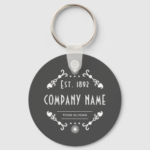 Decorative Established Company Name Key Ring
