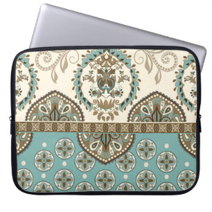 Decorative Ethnic Moroccan Style Border Laptop Sleeve