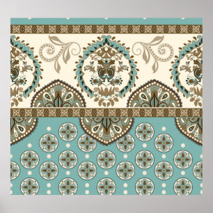 Decorative Ethnic Moroccan Style Border Poster