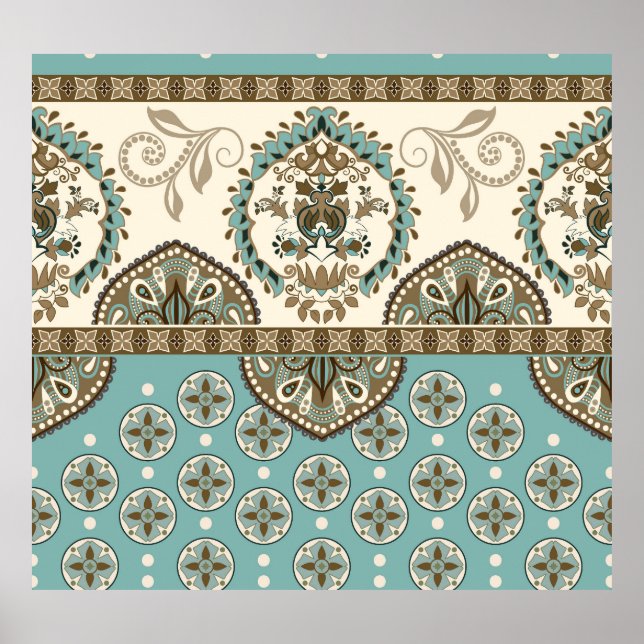Decorative Ethnic Moroccan Style Border Poster (Front)