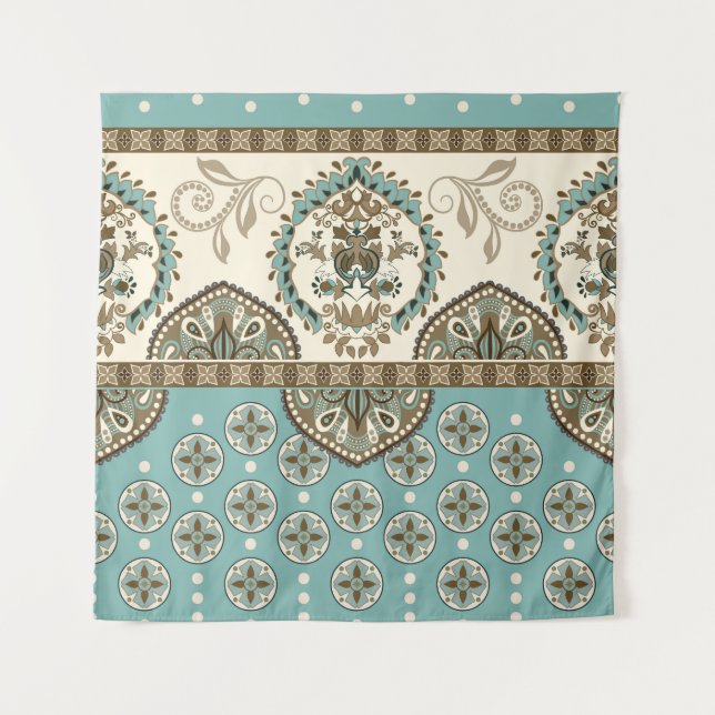 Decorative Ethnic Moroccan Style Border Tapestry (Front)