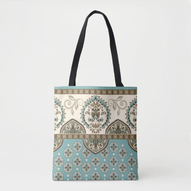 Decorative Ethnic Moroccan Style Border Tote Bag (Front)