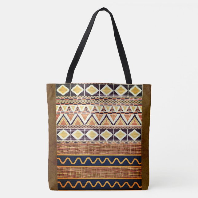 Decorative  Ethnic Weave Pattern Tote Bag (Front)