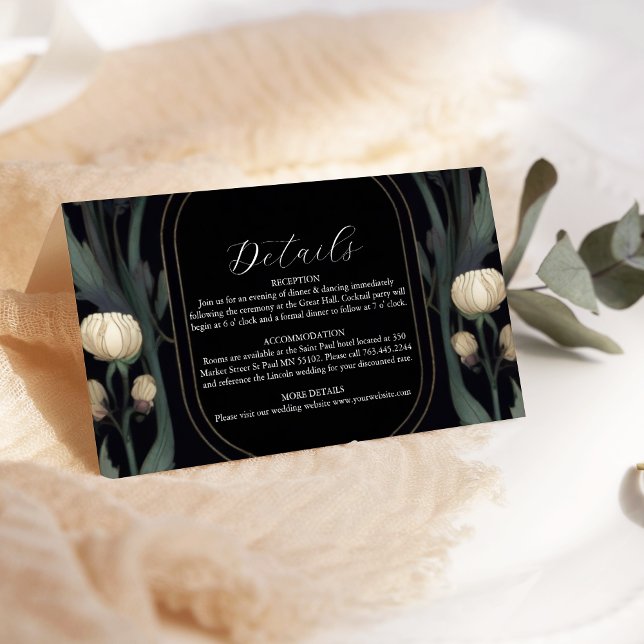 Decorative European Floral Art Nouveau Wedding Enclosure Card (Creator Uploaded)