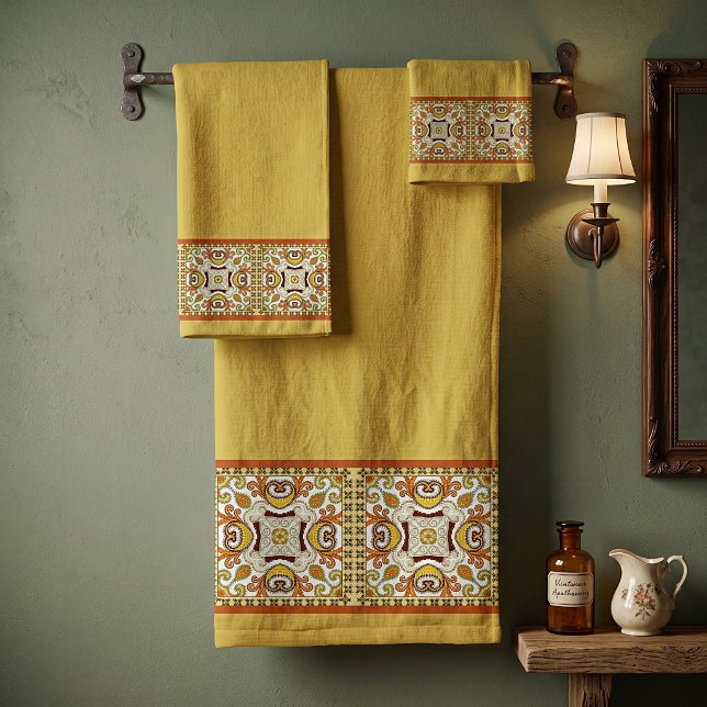 Decorative fall pattern bath towel set (Creator Uploaded)