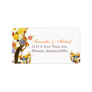 Decorative Fall Trees Wedding Address Label