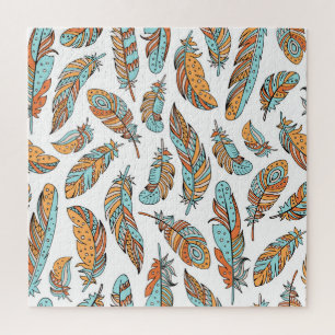 Decorative Feathers: Hand-Drawn Vintage Art Jigsaw Puzzle