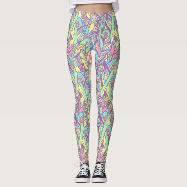 Decorative Feathers Leggings (Front)