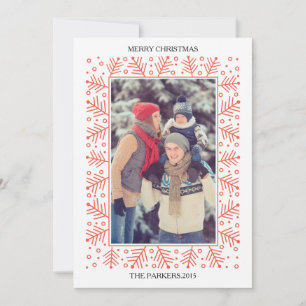 Decorative Festive Frame Holiday Photo Card
