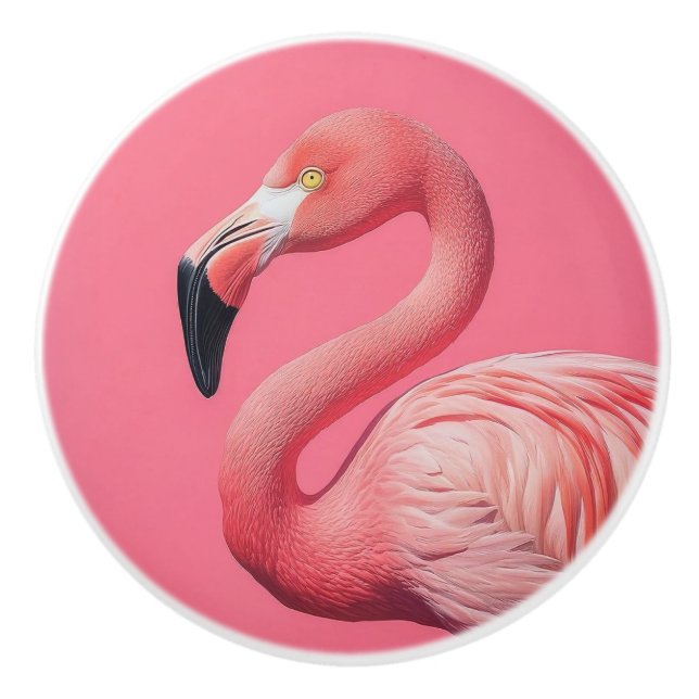 Decorative flamingo ceramic knobs (Front)