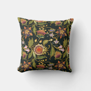 Decorative Floral: Acrylic Golden Purple. Cushion