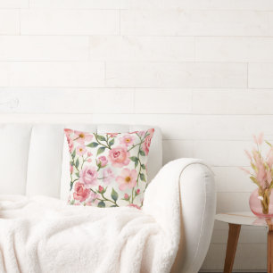 Decorative Floral And Stripe Cushion