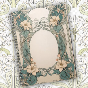 Decorative Floral Art Nouveau Design Notebook