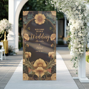 Decorative Floral Art Nouveau Wedding Retractable Banner