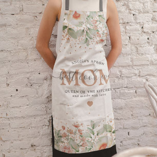 Decorative Floral 'best cook ever' MOM Apron