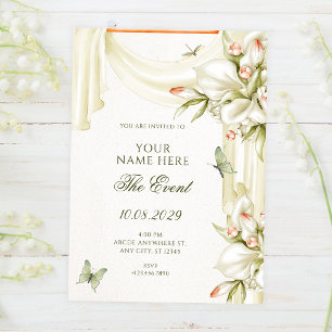 Decorative floral botanical invitation