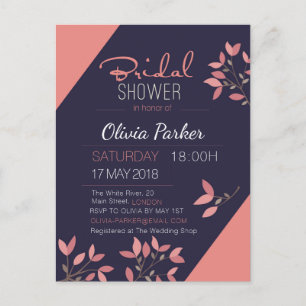 Decorative Floral Bridal Shower Postcards