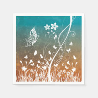 DECORATIVE FLORAL BUTTERFLIES PAPER DECOUPAGE