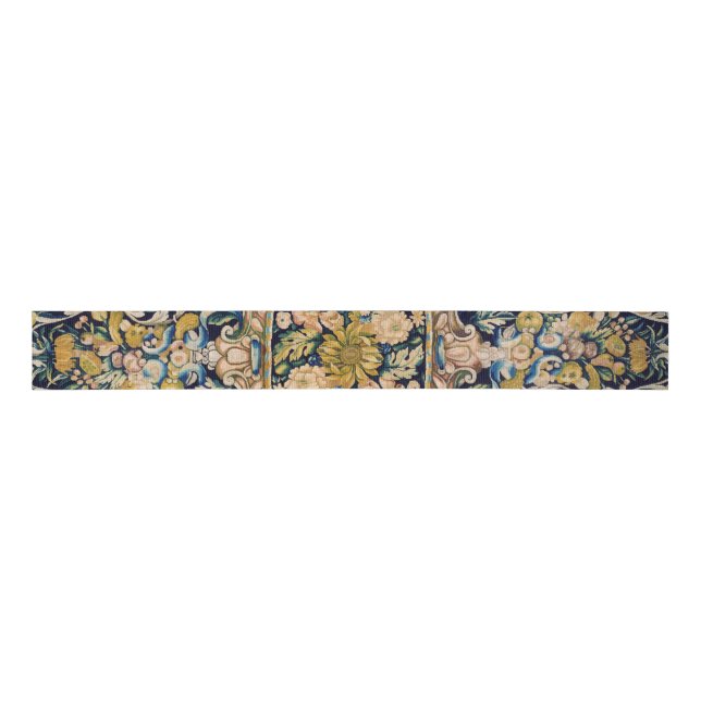 Decorative Floral Carpet Pattern Grosgrain Ribbon (Front)