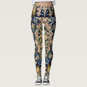 Decorative Floral Carpet Pattern Leggings