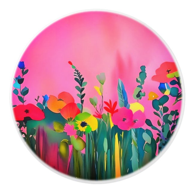 Decorative floral ceramic knobs (Front)