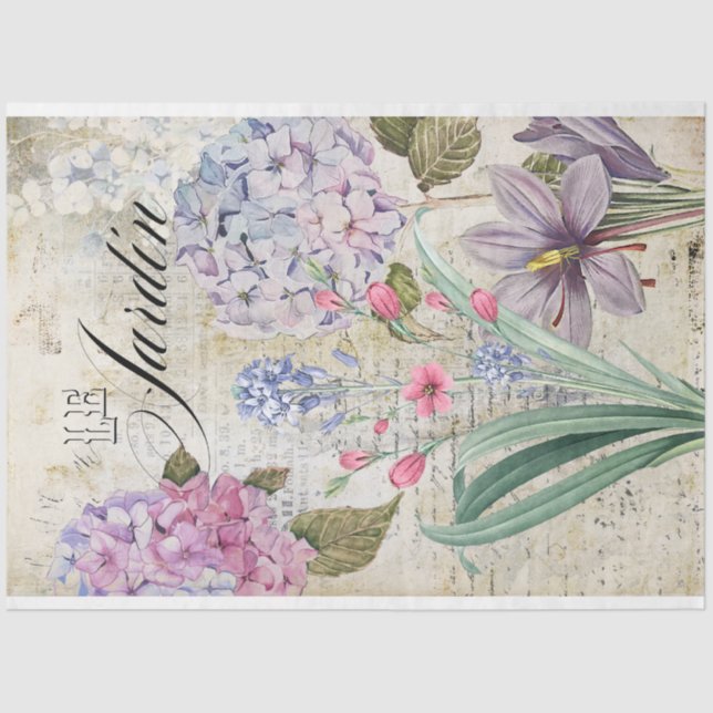 Decorative Floral Decoupage Tissue Paper (Front)
