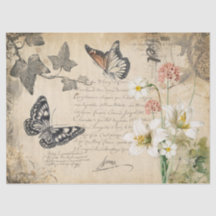 Decorative Floral Decoupage Tissue Paper