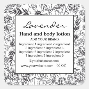 Decorative Floral frame white background label