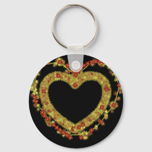 Decorative Floral Heart Key Ring
