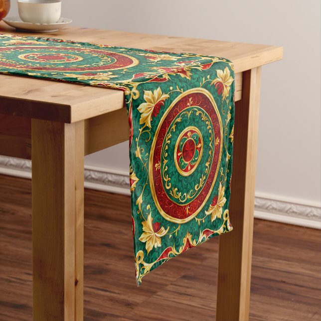 Decorative Floral Holiday Table Runner (In Situ)