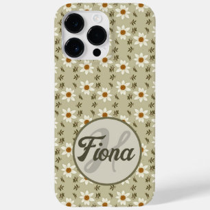 Decorative Floral in White and Beige Personalised Case-Mate iPhone 14 Pro Max Case