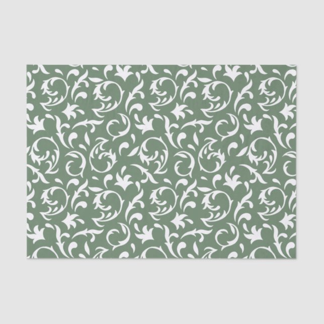 Decorative Floral in White Tissue Paper (Front)
