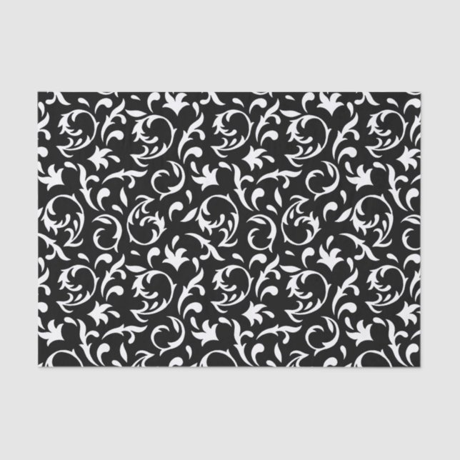 Decorative Floral in White Tissue Paper (Front)
