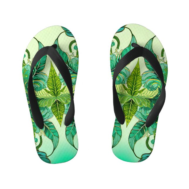 Decorative Floral Kid's Flip Flops (Footbed)