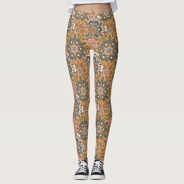 Decorative Floral/Mandala Leggings (Front)